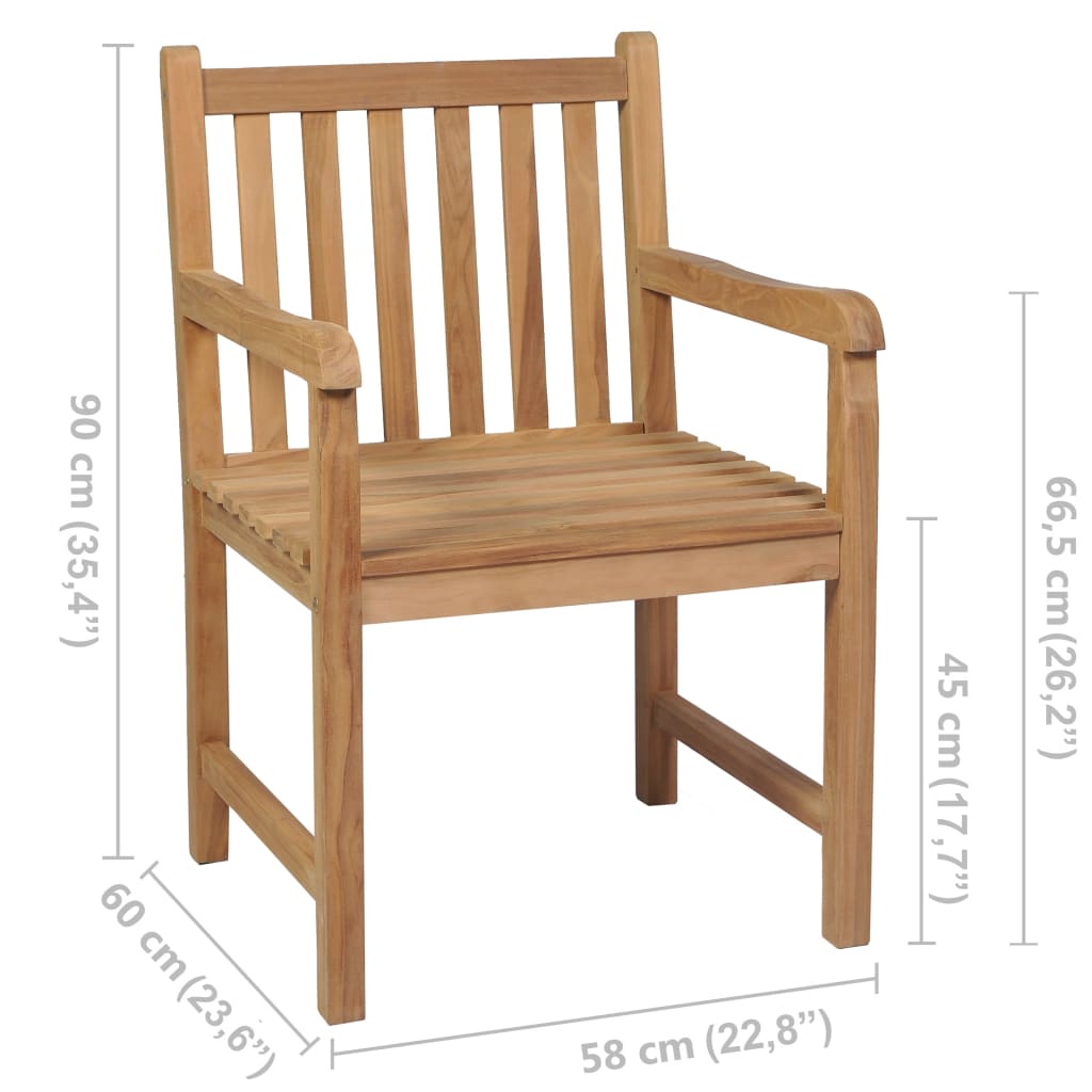 NNEVL Outdoor Chairs 8 pcs Solid Teak Wood-4