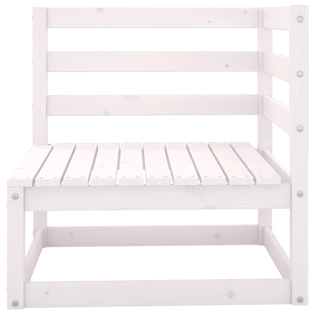 NNEVL Garden 3-Seater Sofa White Solid Pinewood-4