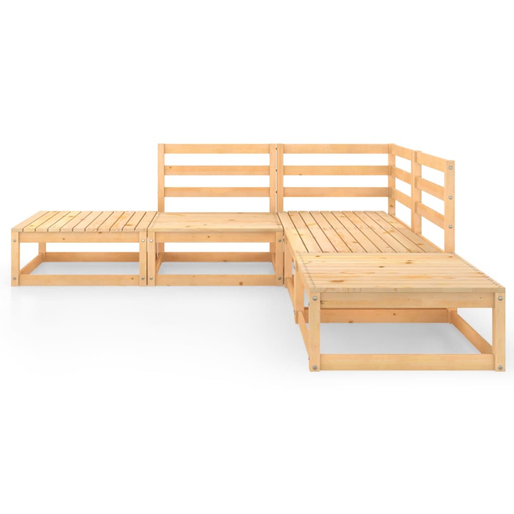 NNEVL 5 Piece Garden Lounge Set Solid Pinewood-2
