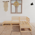 NNEVL 5 Piece Garden Lounge Set Solid Pinewood-0