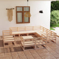 NNEVL 12 Piece Garden Lounge Set Solid Pinewood-0