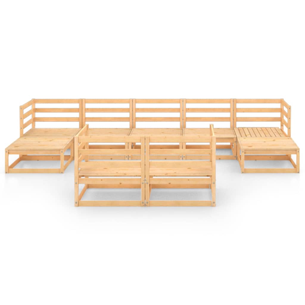 NNEVL 9 Piece Garden Lounge Set Solid Pinewood-2