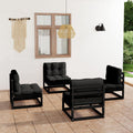 NNEVL 4 Piece Garden Lounge Set with Cushions Solid Pinewood-0