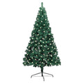 NNEVL Artificial Half Christmas Tree with LED&Stand Green 240 cm PVC-0