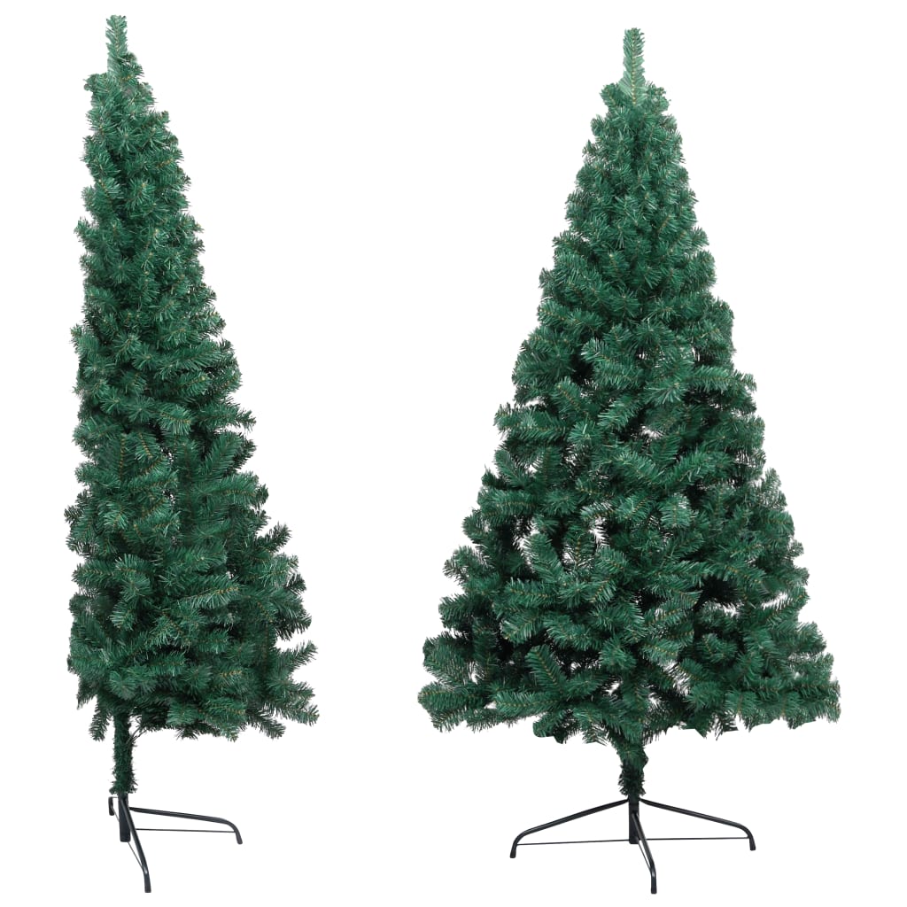 NNEVL Artificial Half Christmas Tree with LED&Stand Green 240 cm PVC-2
