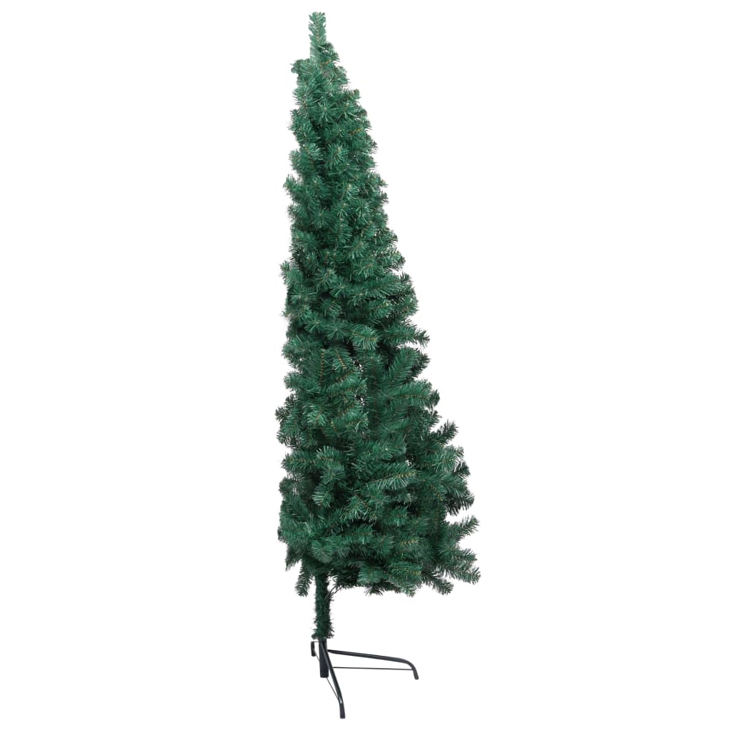 NNEVL Artificial Half Christmas Tree with LED&Stand Green 240 cm PVC-4