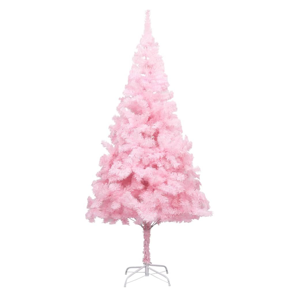 NNEVL Artificial Christmas Tree with LEDs&Stand Pink 210 cm PVC-1
