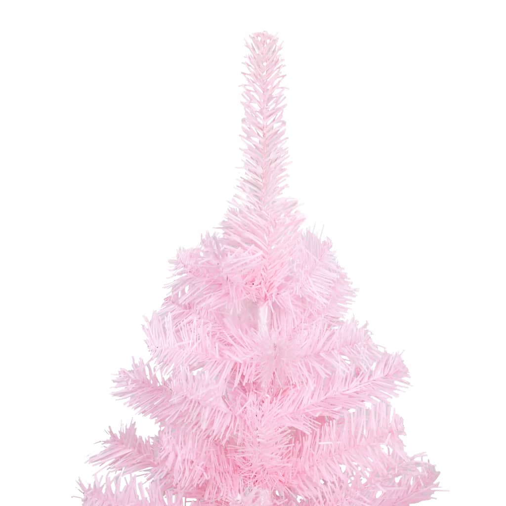 NNEVL Artificial Christmas Tree with LEDs&Stand Pink 210 cm PVC-2