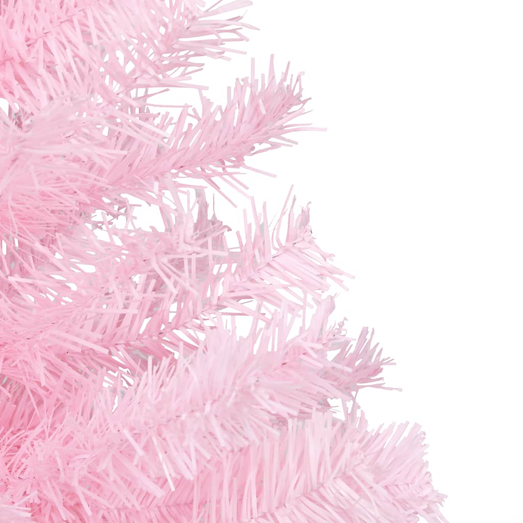 NNEVL Artificial Christmas Tree with LEDs&Stand Pink 210 cm PVC-3