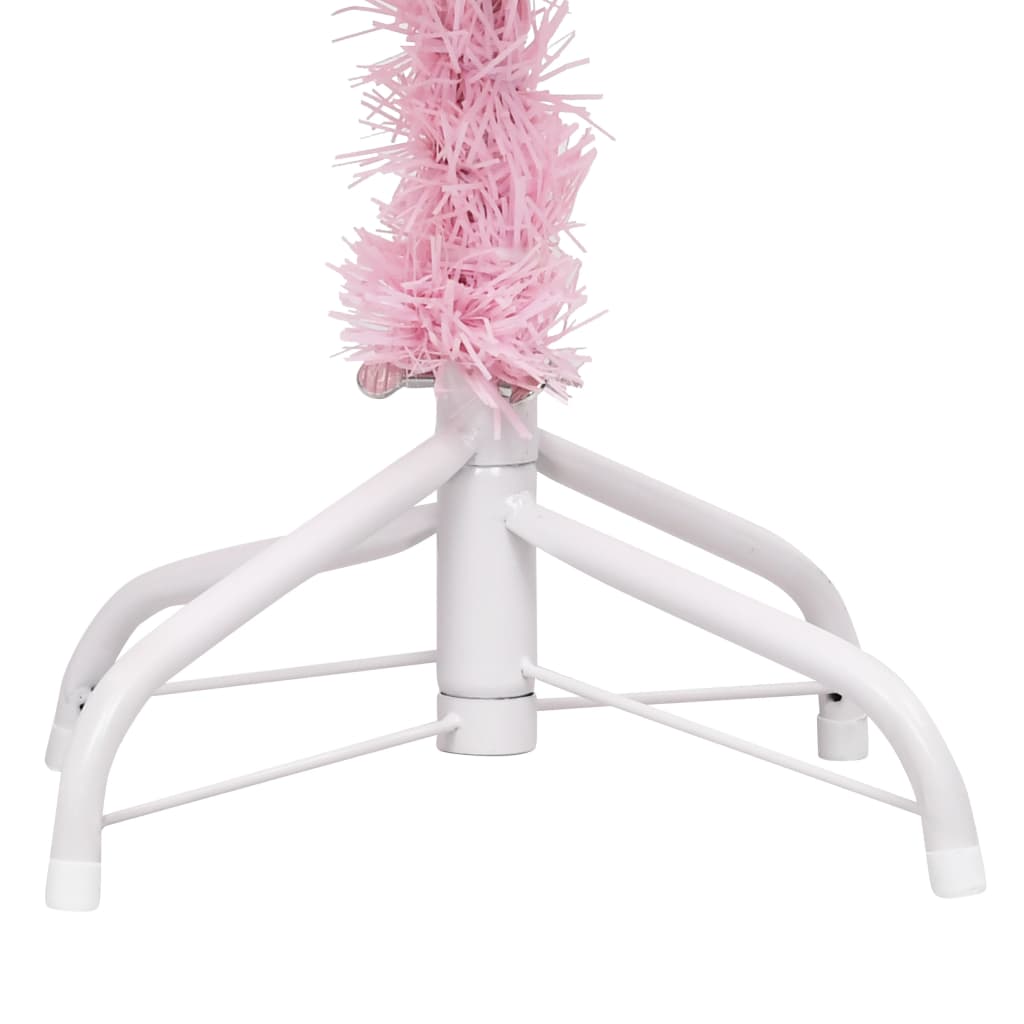 NNEVL Artificial Christmas Tree with LEDs&Stand Pink 210 cm PVC-4
