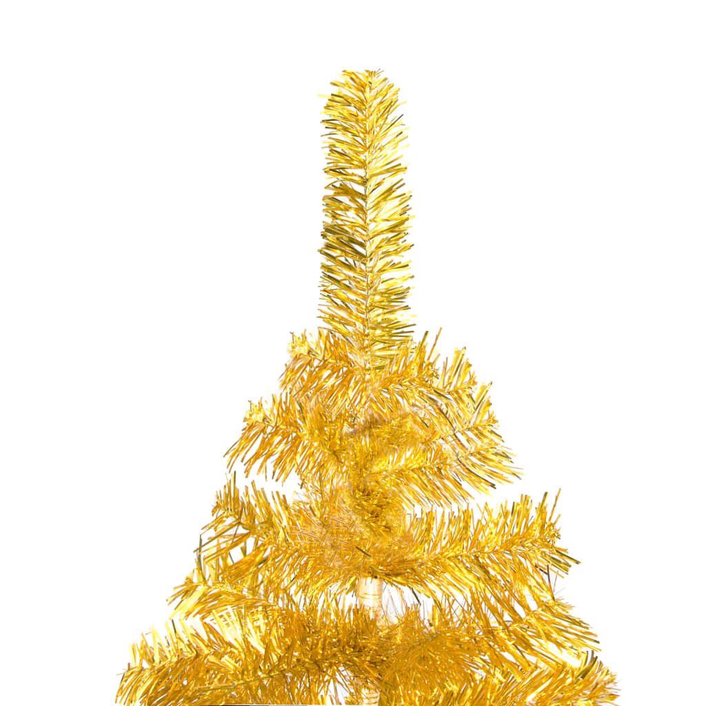 NNEVL Artificial Christmas Tree with LEDs&Stand Gold 210 cm PET-2