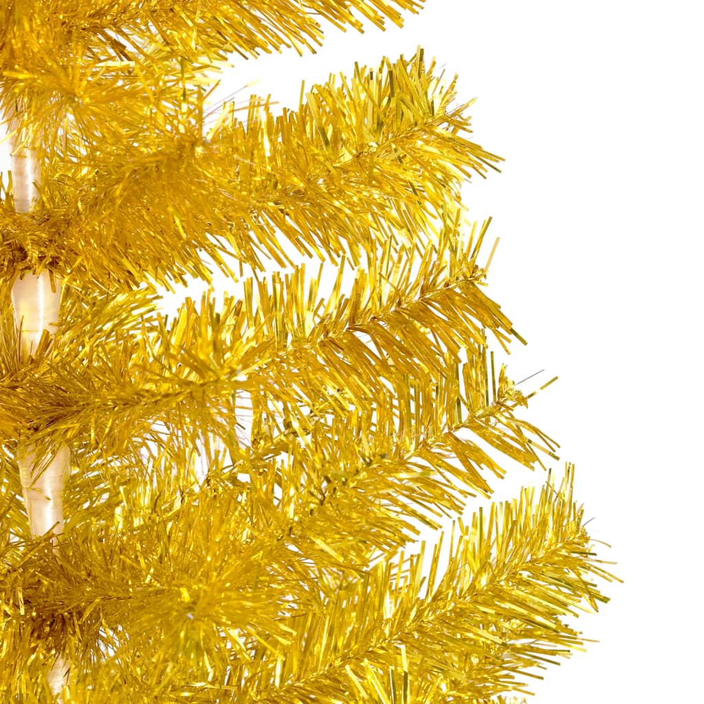 NNEVL Artificial Christmas Tree with LEDs&Stand Gold 210 cm PET-3