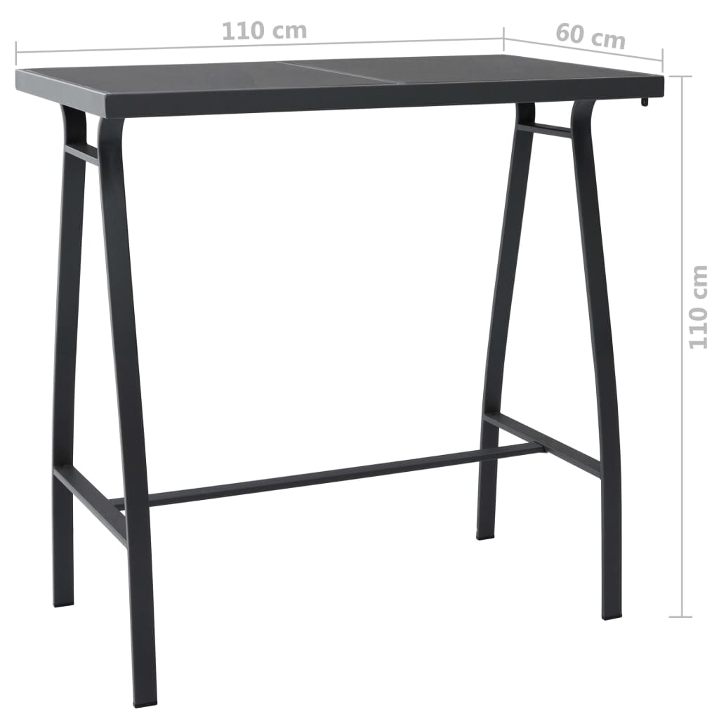 NNEVL 5 Piece Garden Bar Set Black and Grey-4