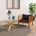 NNEVL Garden Chair with Dark Grey Cushions Solid Acacia Wood-0