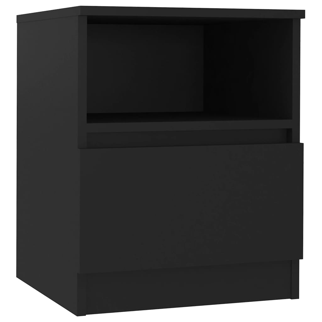 NNEVL Bed Cabinets 2 pcs Black 40x40x50 cm Chipboard-3
