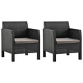 NNEVL Garden Chairs with Cushions 2 pcs PP Rattan Anthracite-0