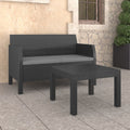 NNEVL 2 Piece Garden Lounge Set with Cushions PP Rattan Anthracite-0