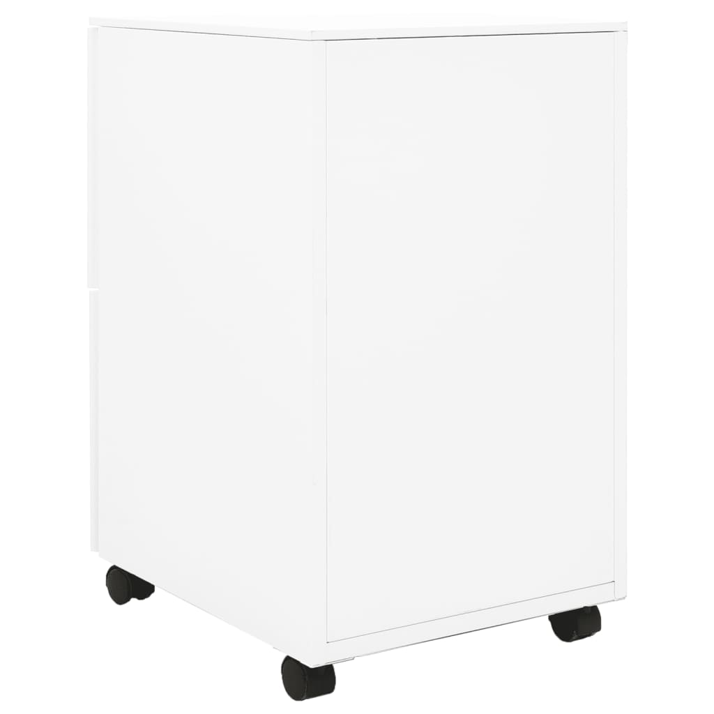 NNEVL Mobile File Cabinet White 39x45x67 cm Steel-2