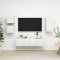 NNEVL 5 Piece TV Cabinet Set White Chipboard-0