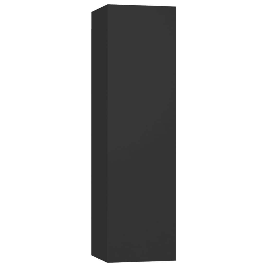 NNEVL 6 Piece TV Cabinet Set Black Chipboard-4