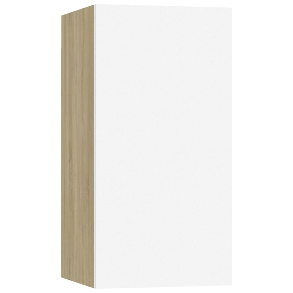 NNEVL TV Cabinets 7 pcs White and Sonoma Oak 30.5x30x60 cm Chipboard-3