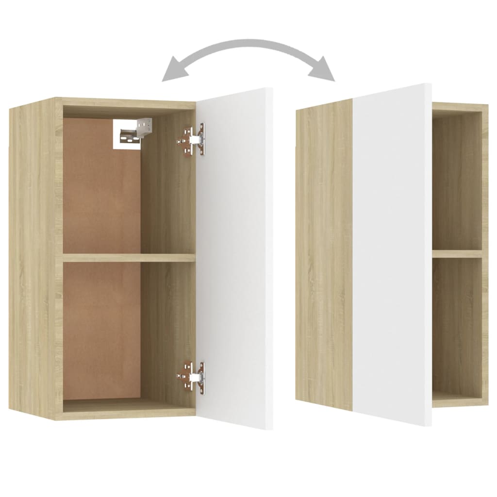 NNEVL TV Cabinets 7 pcs White and Sonoma Oak 30.5x30x60 cm Chipboard-4