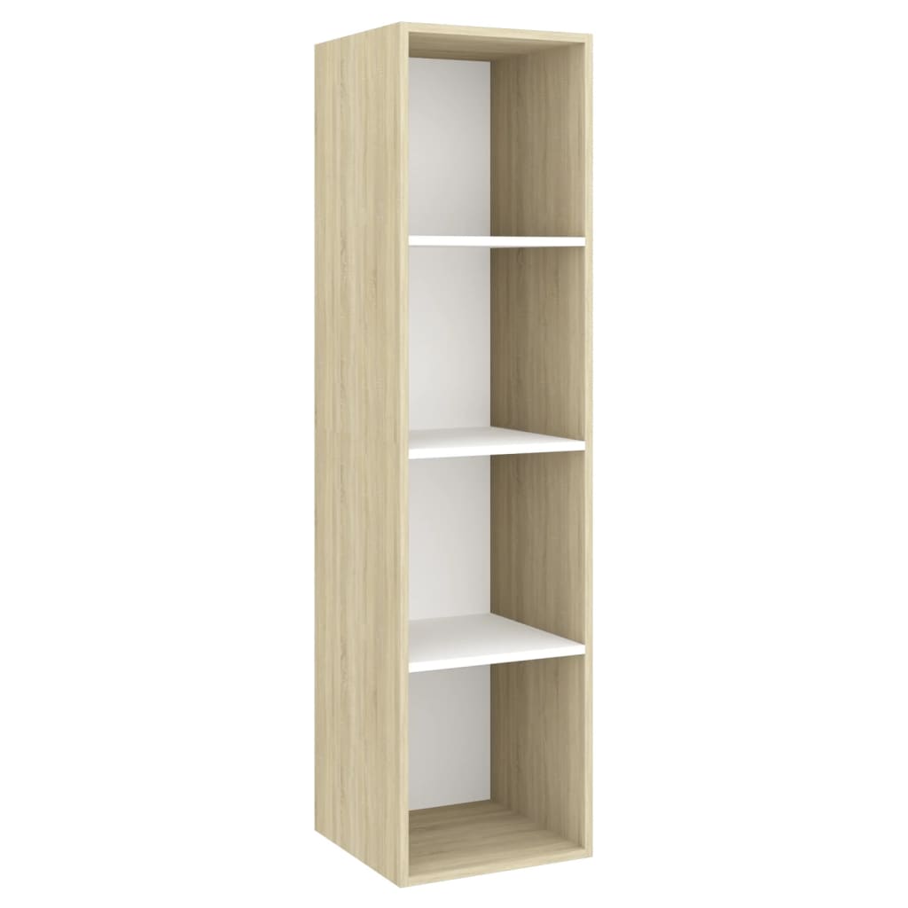 NNEVL 2 Piece TV Cabinet Set White and Sonoma Oak Chipboard-4