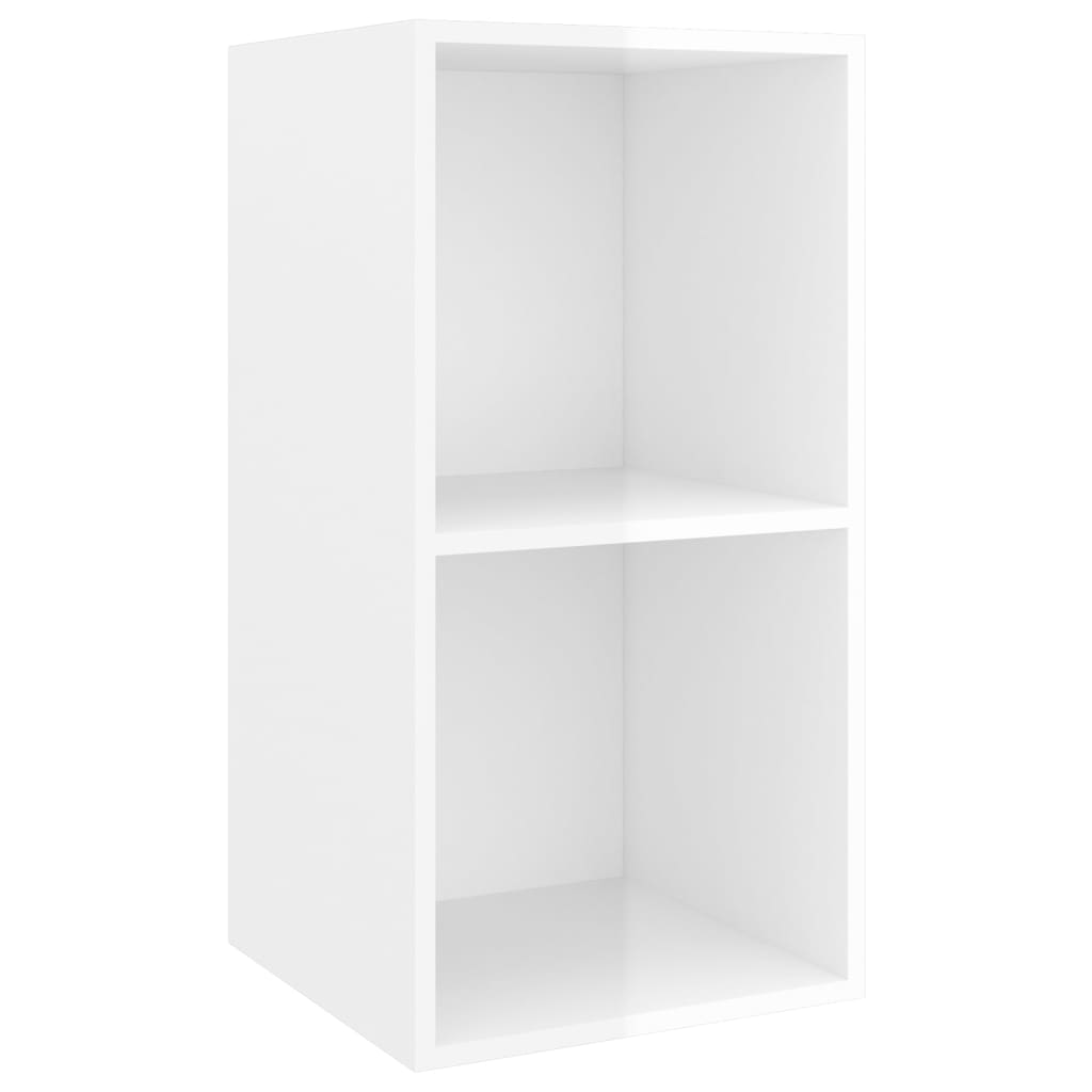 NNEVL Wall-mounted TV Cabinets 2 pcs High Gloss White Chipboard-3