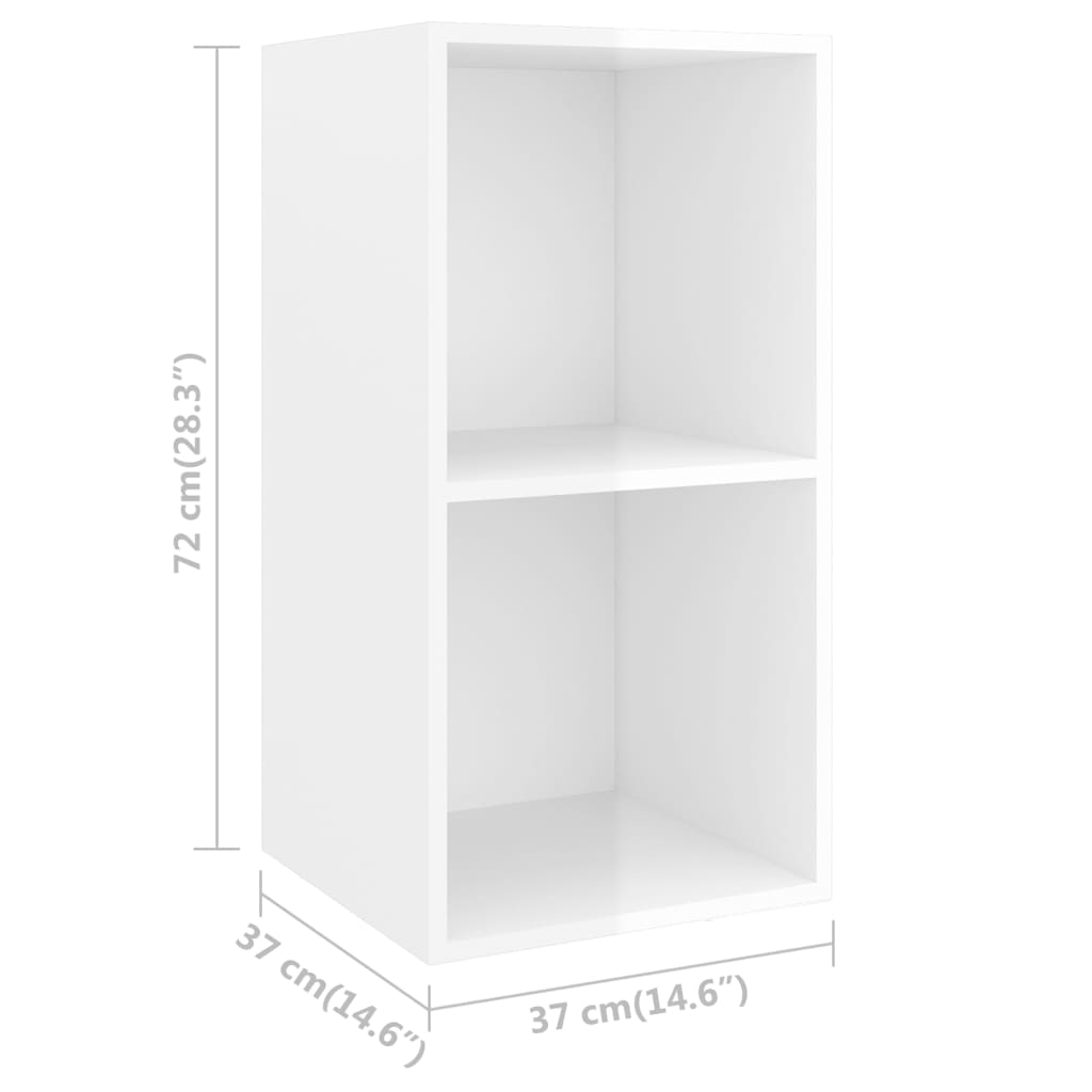 NNEVL Wall-mounted TV Cabinets 2 pcs High Gloss White Chipboard-4