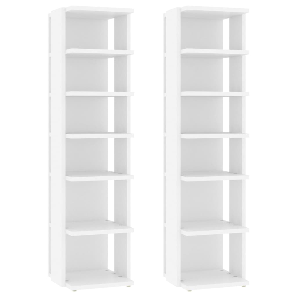 NNEVL Shoe Cabinets 2 pcs White 25x27x102 cm Chipboard-1