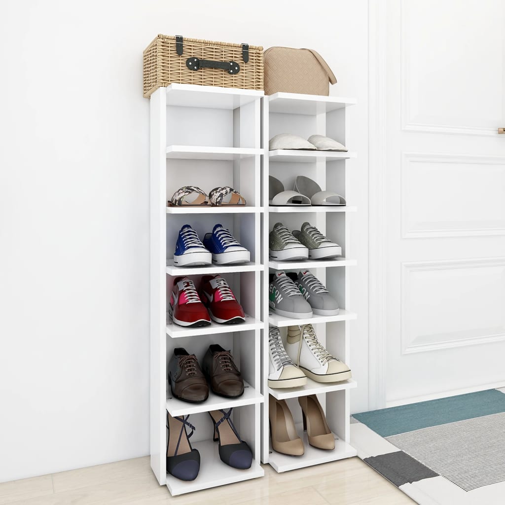 NNEVL Shoe Cabinets 2 pcs White 25x27x102 cm Chipboard-2