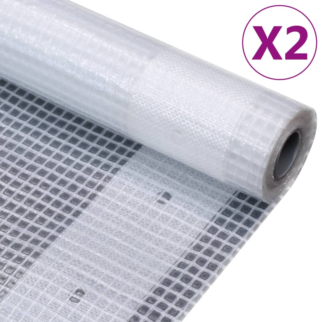 NNEVL Leno Tarpaulins 2 pcs 260 g/m² 4x6 m White-0