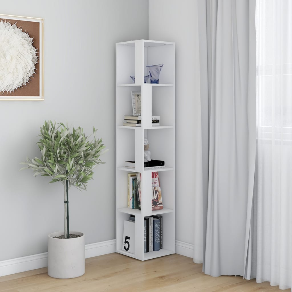 NNEVL Corner Cabinet White 33x33x164.5 cm Chipboard-2