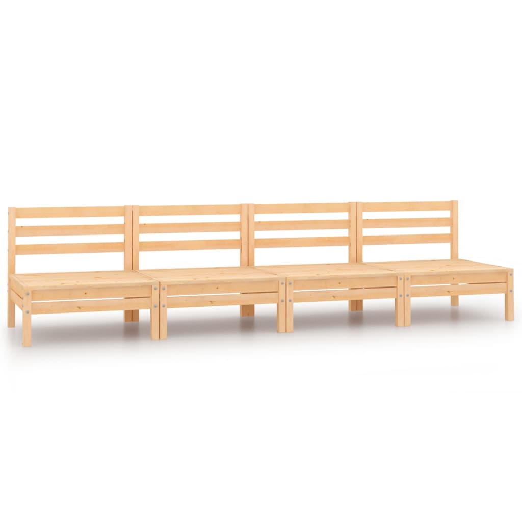 NNEVL Garden Middle Sofas 4 pcs Solid Pinewood-0