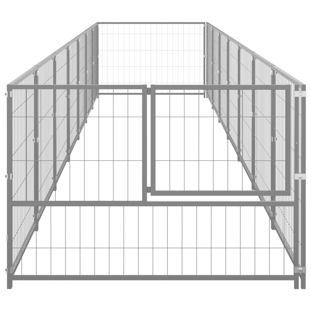 NNEVL Dog Kennel Silver 7 m² Steel-2