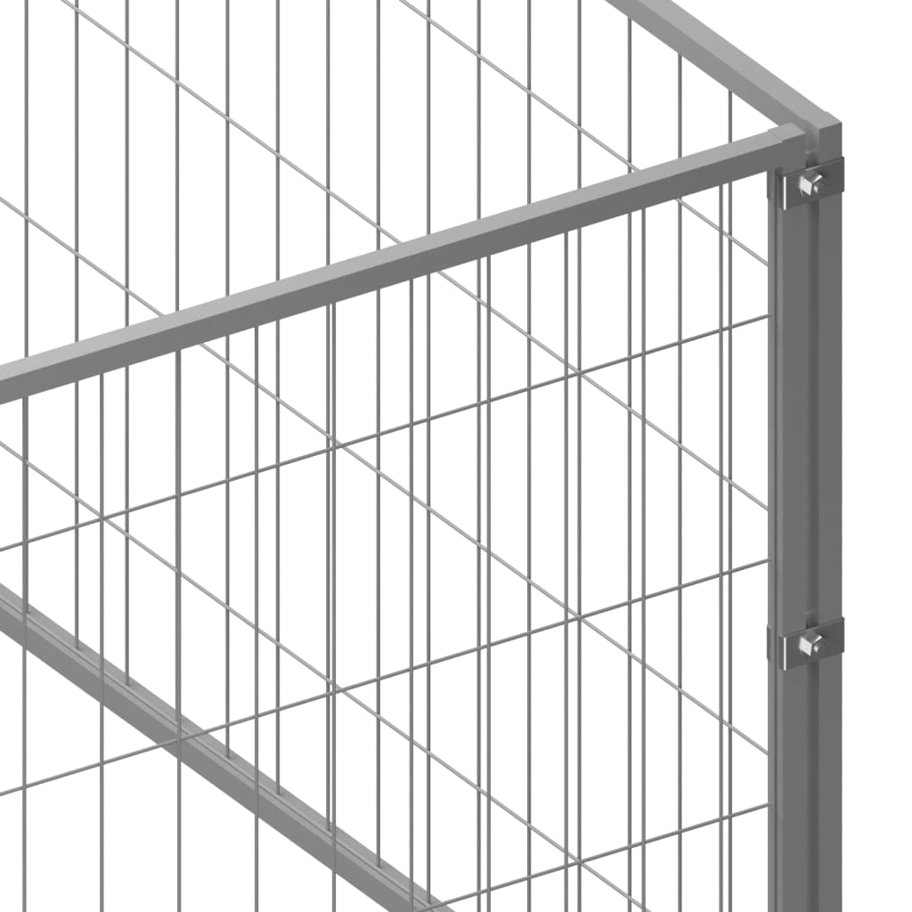 NNEVL Dog Kennel Silver 7 m² Steel-4
