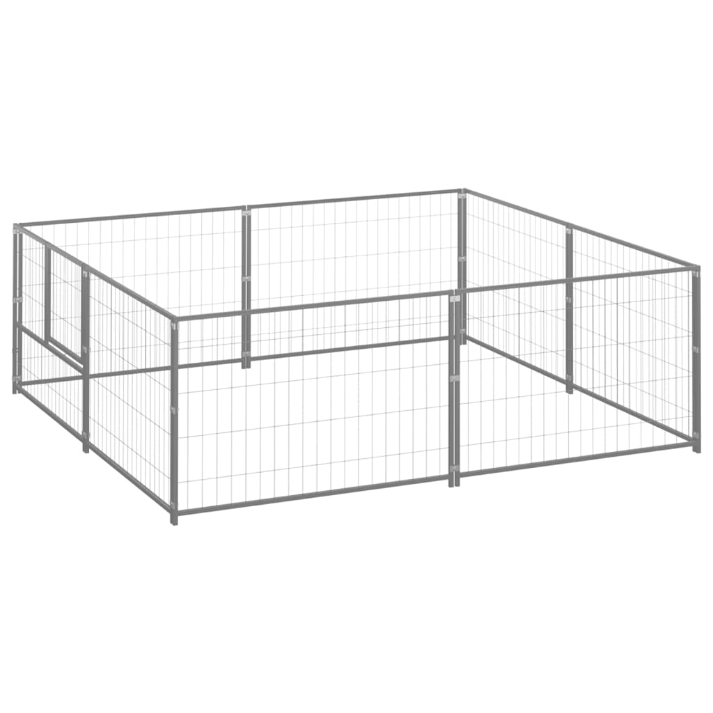 NNEVL Dog Kennel Silver 4 m² Steel-0