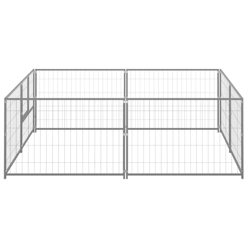 NNEVL Dog Kennel Silver 4 m² Steel-1