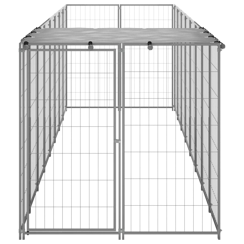 NNEVL Dog Kennel Silver 4.84 m² Steel-2
