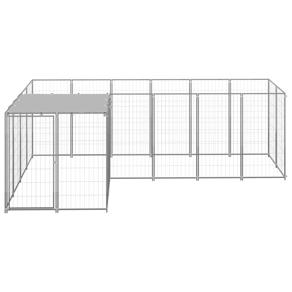 NNEVL Dog Kennel Silver 4.84 m² Steel-1