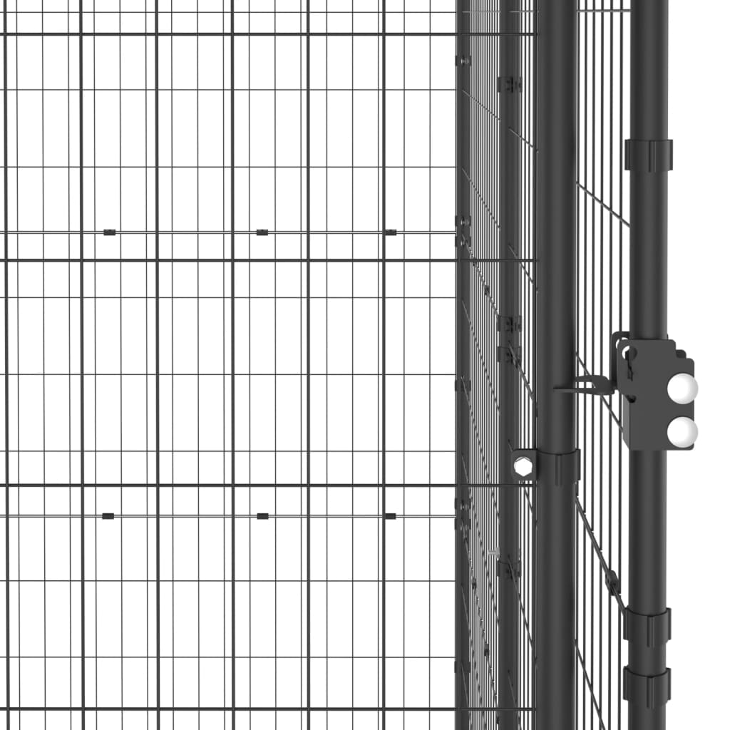 NNEVL Outdoor Dog Kennel Steel with Roof 7.26 m²-4
