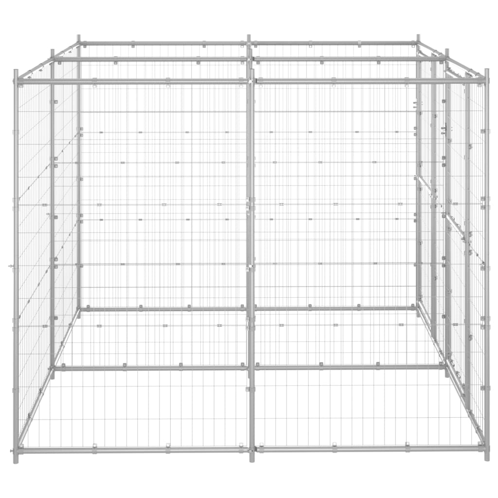 NNEVL Outdoor Dog Kennel Galvanised Steel 4.84 m²-1