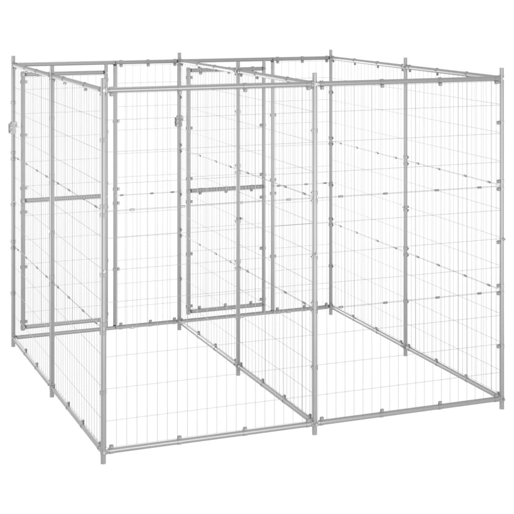 NNEVL Outdoor Dog Kennel Galvanised Steel 4.84 m²-2