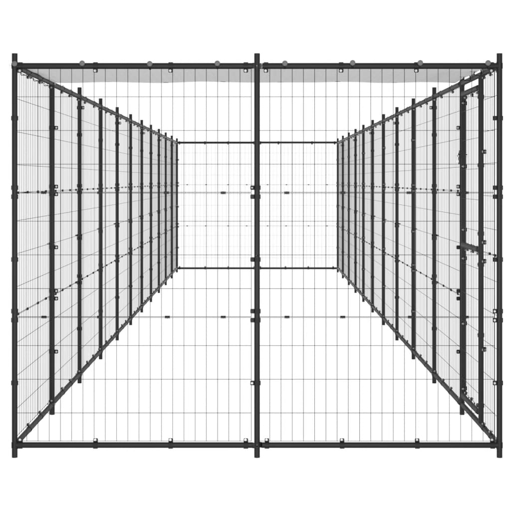 NNEVL Outdoor Dog Kennel Steel with Roof 26.62 m²-1