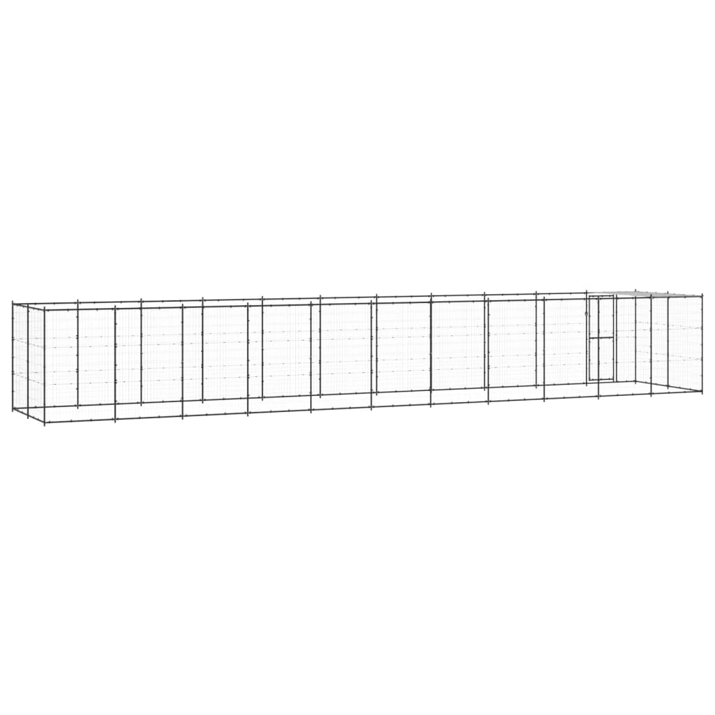 NNEVL Outdoor Dog Kennel Steel with Roof 26.62 m²-2