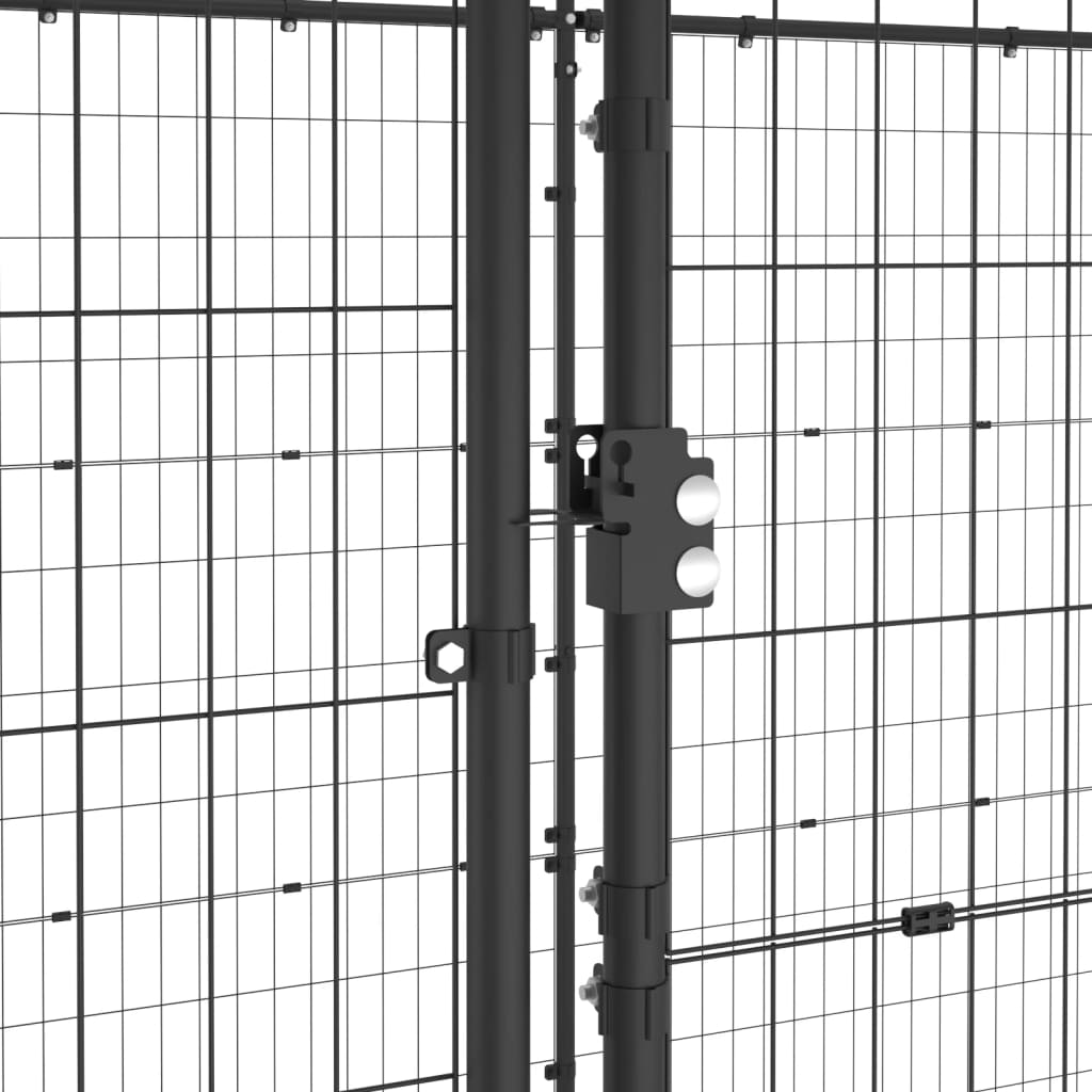 NNEVL Outdoor Dog Kennel Steel with Roof 26.62 m²-3