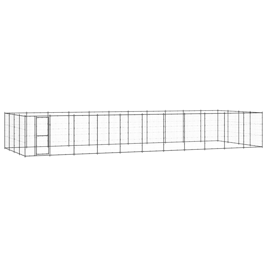 NNEVL Outdoor Dog Kennel Steel 53.24 m²-0