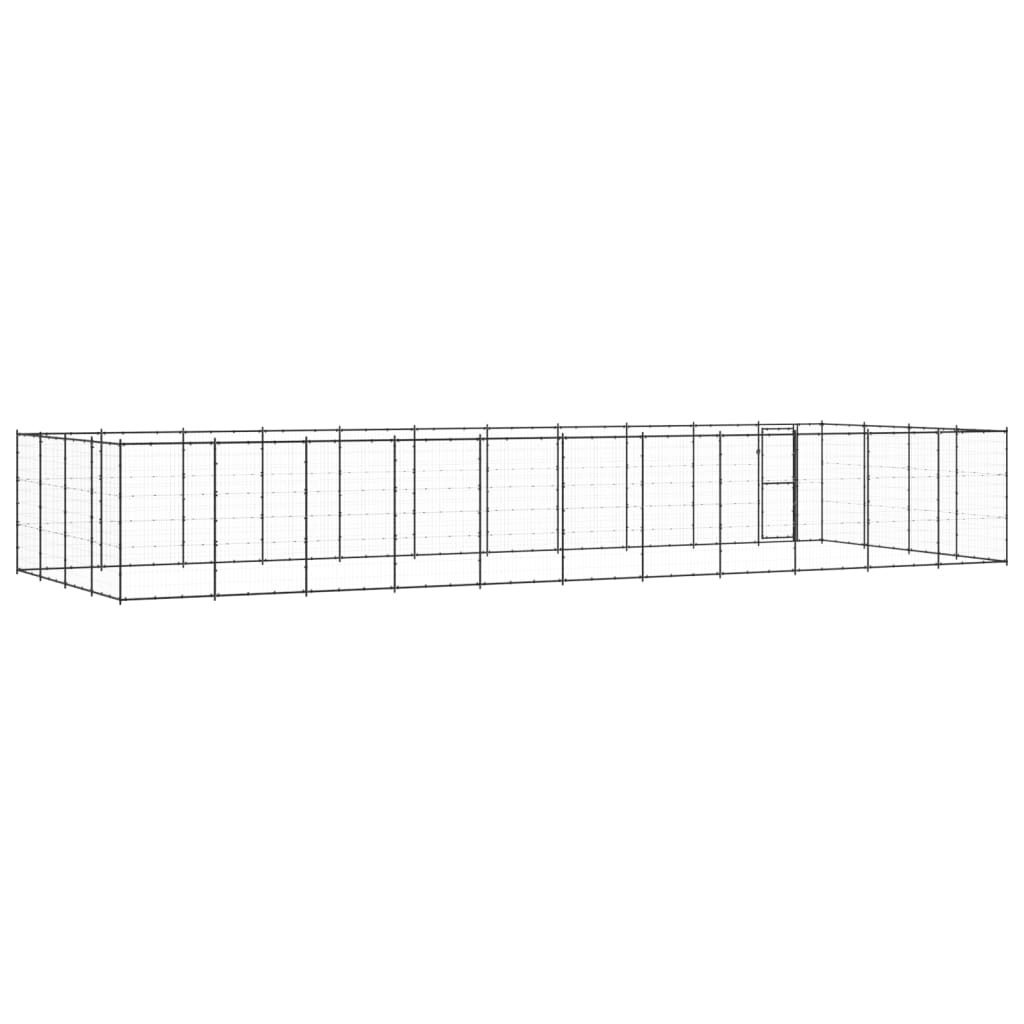 NNEVL Outdoor Dog Kennel Steel 53.24 m²-3
