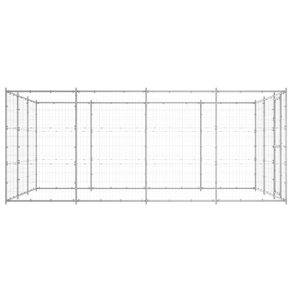 NNEVL Outdoor Dog Kennel Galvanised Steel 14.52 m²-1