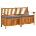 NNEVL Storage Bench with Cushion 148 cm Solid Wood Acacia-0